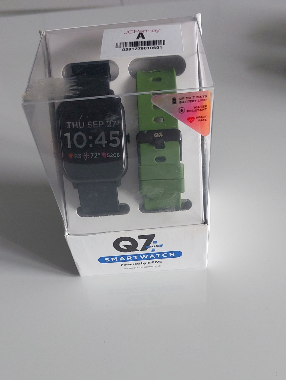 Smartwatch with Black and Green Bands